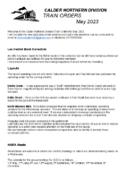 Train Orders May 2023